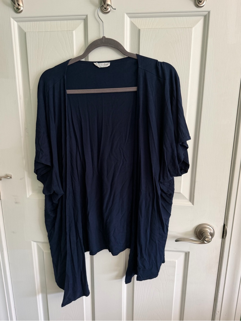 Women's Navy Open-Front Lightweight Cardigan